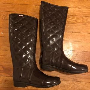 Dark Brown Women’s Quilted Hunter Rain boots